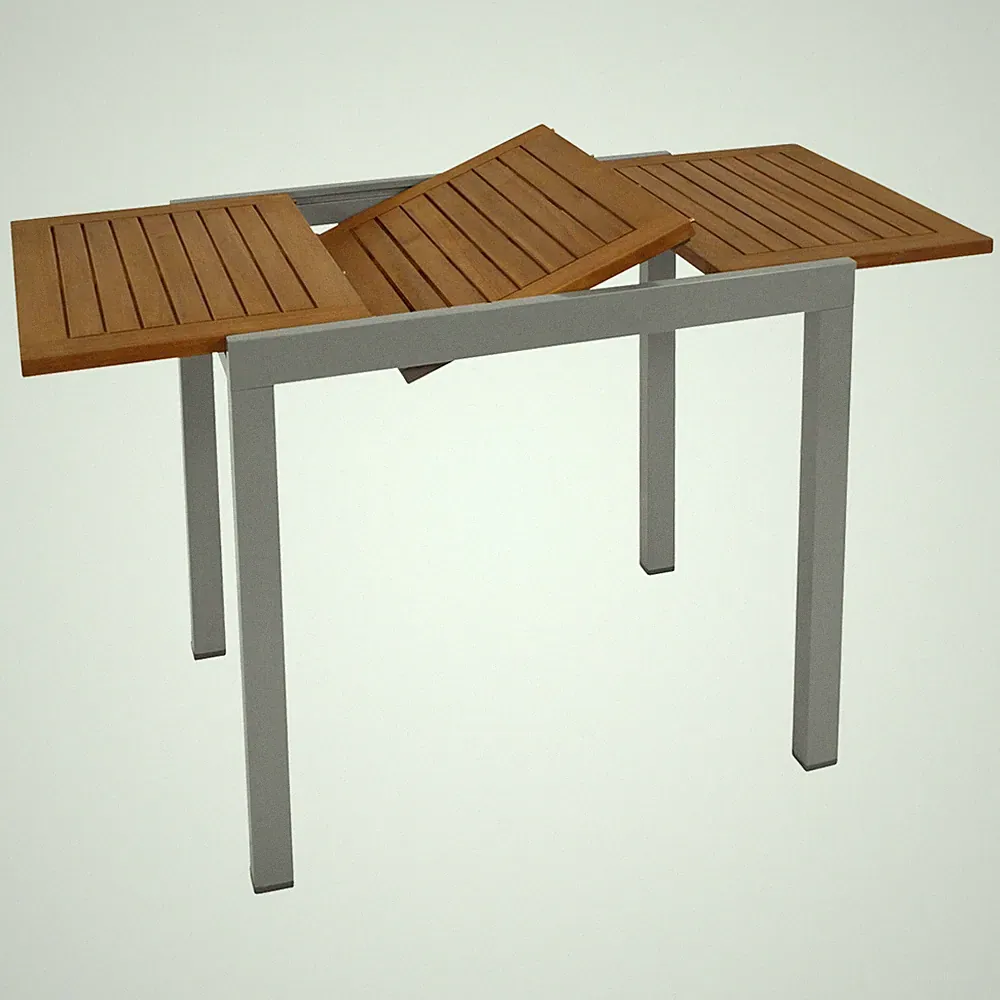 Gartentisch Ausziehtisch Balkontisch Esstisch ausziehbar VAIL 120cm Alu Akazie
