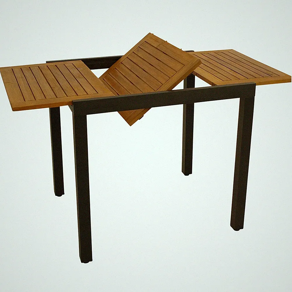 Gartentisch Ausziehtisch Balkontisch Esstisch ausziehbar VICENZA 120cm Alu Holz