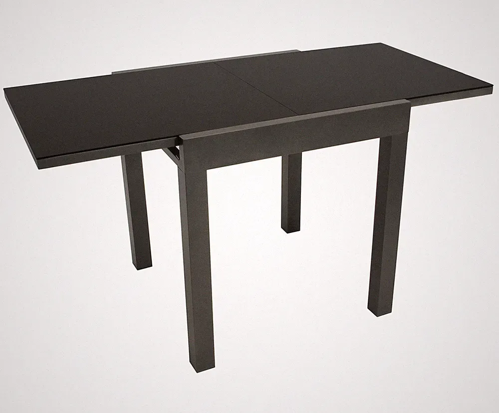 Gartentisch Ausziehtisch Balkontisch Glastisch ELBA Alu Glas,140x70cm, schwarz