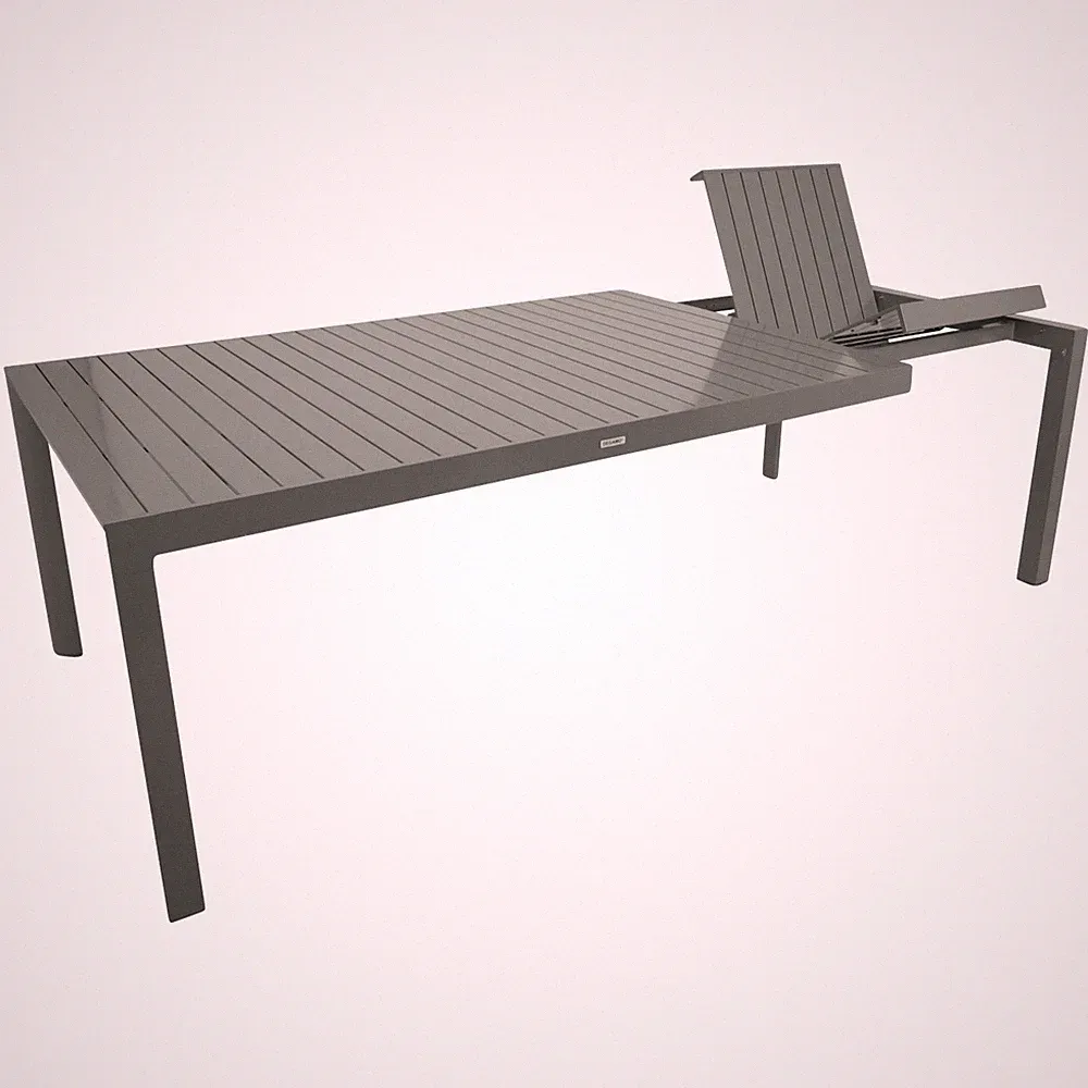 Gartentisch Ausziehtisch Esstisch BAGO XL 195/255x120cm, Alu silbergrau, 2. WAHL