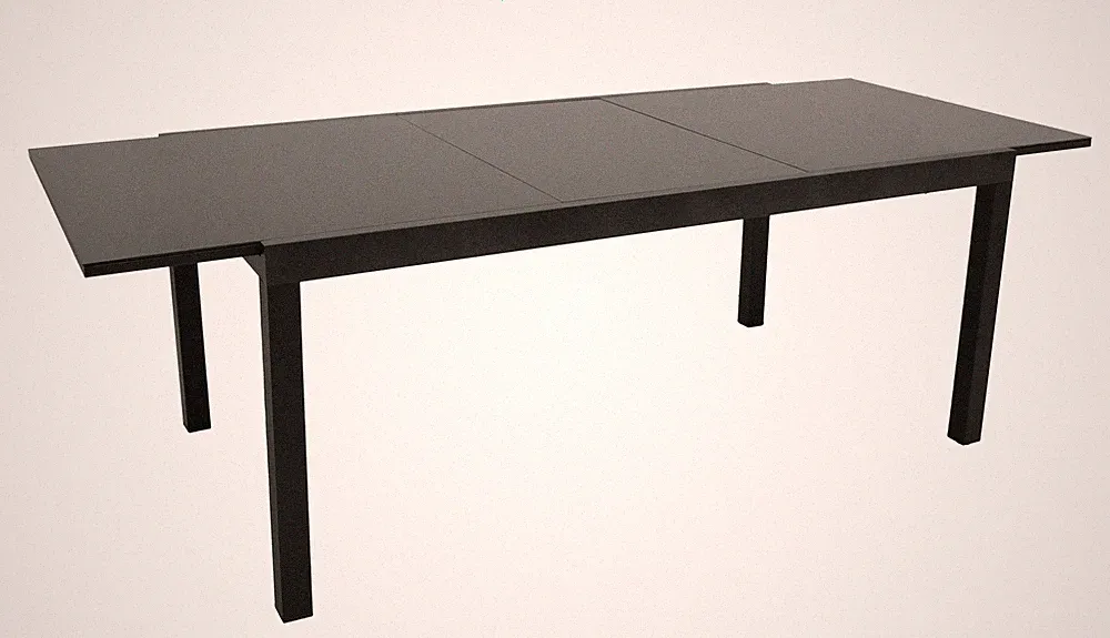 Gartentisch Ausziehtisch Gartenmöbel Glastisch ELBA 240x100cm Alu Glas schwarz