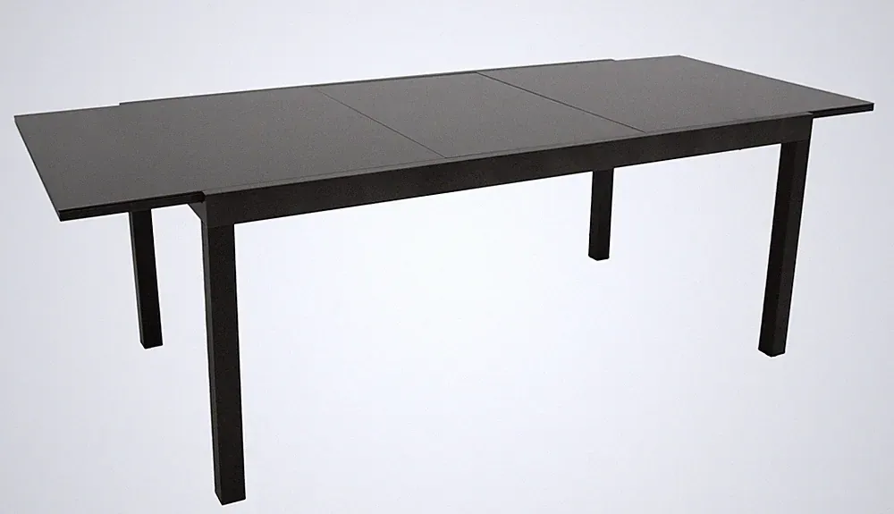 Gartentisch Ausziehtisch Gartenmöbel Glastisch ELBA 300x110cm Alu Glas schwarz