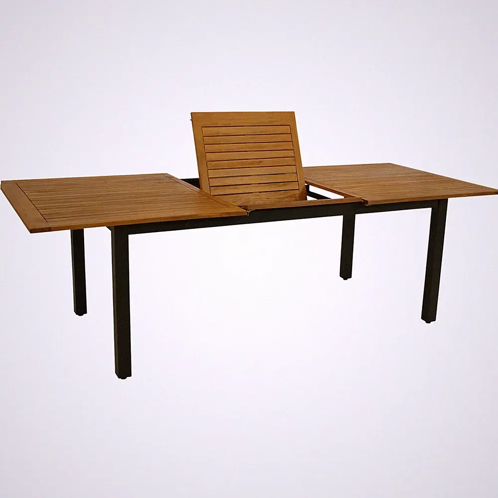 Gartentisch Ausziehtisch Gartenmöbel Tisch Esstisch SARONNO 240x100cm Alu Holz