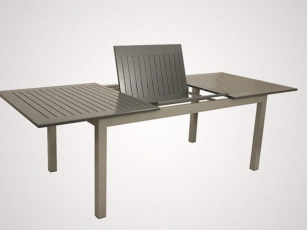 Gartentisch Ausziehtisch Gartenmöbel XXL Tisch Alutisch BAJAZZO 245x100cm grau