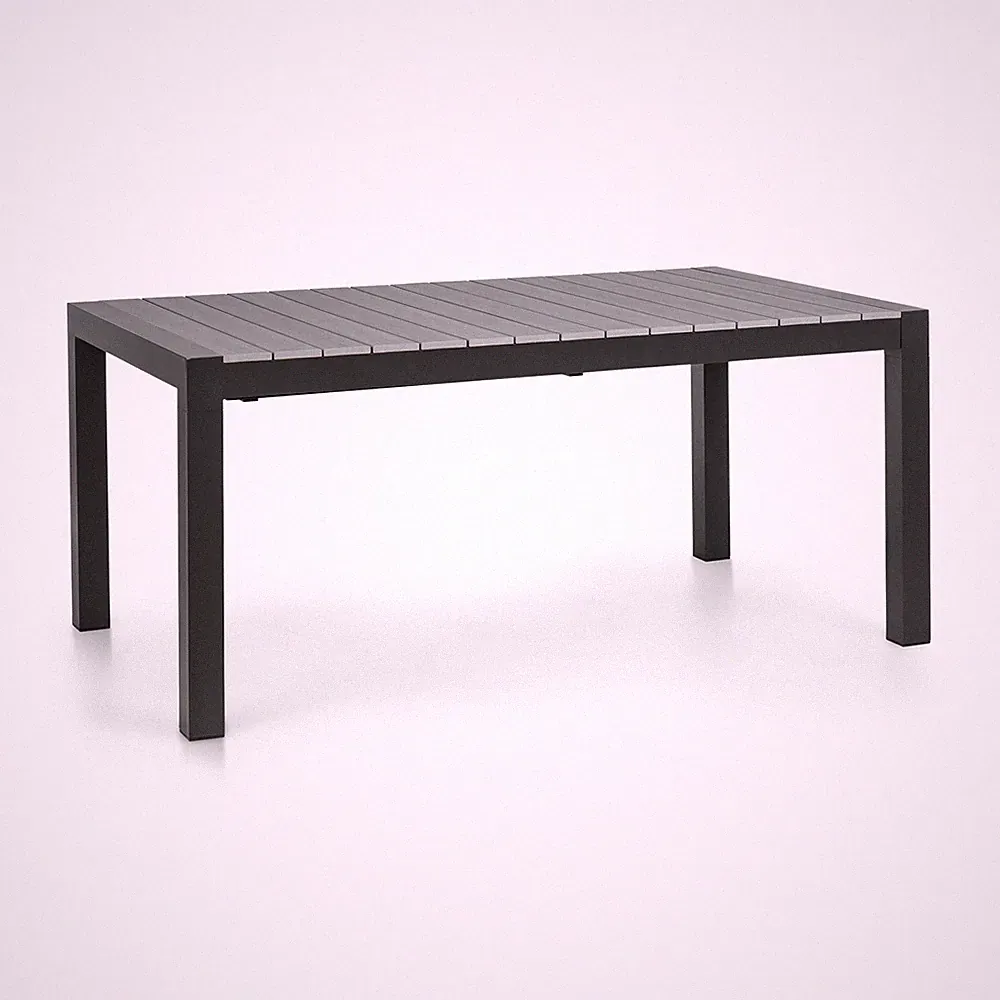 Gartentisch Ausziehtisch Terrasse 213x95 cm 8 Personen Aluminium anthrazit grau