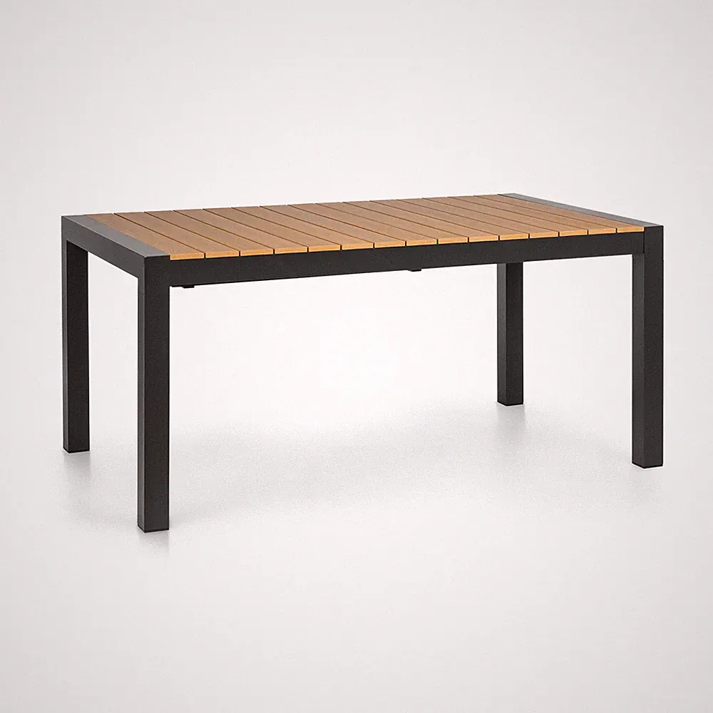 Gartentisch Ausziehtisch Terrasse 213x95 cm 8 Personen wetterfest Holz-Optik