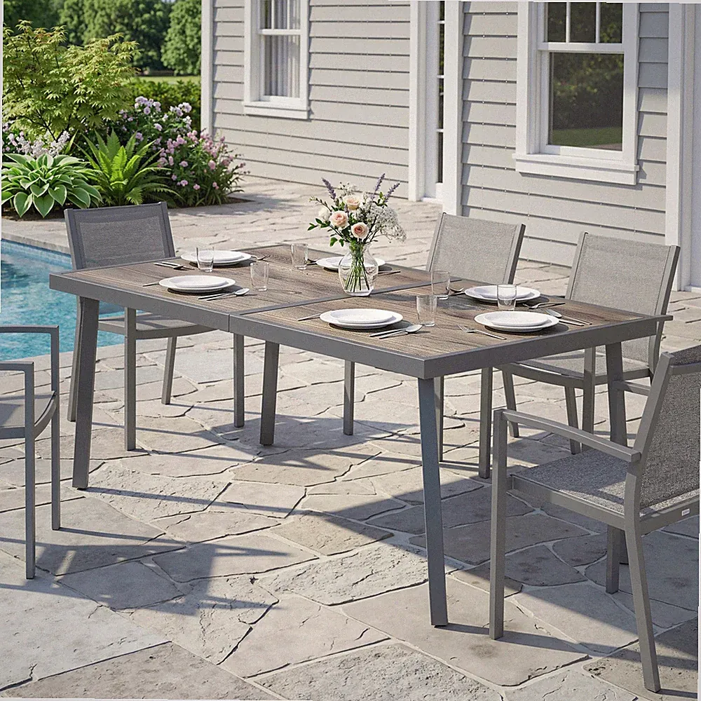 Gartentisch, Balkontisch, 145 x 85cm Terrassentisch für 6 Personen Refurbished
