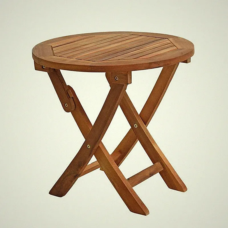 Gartentisch Balkontisch Beistelltisch Rund 48 cm Akazienholz Klapptisch Tisch