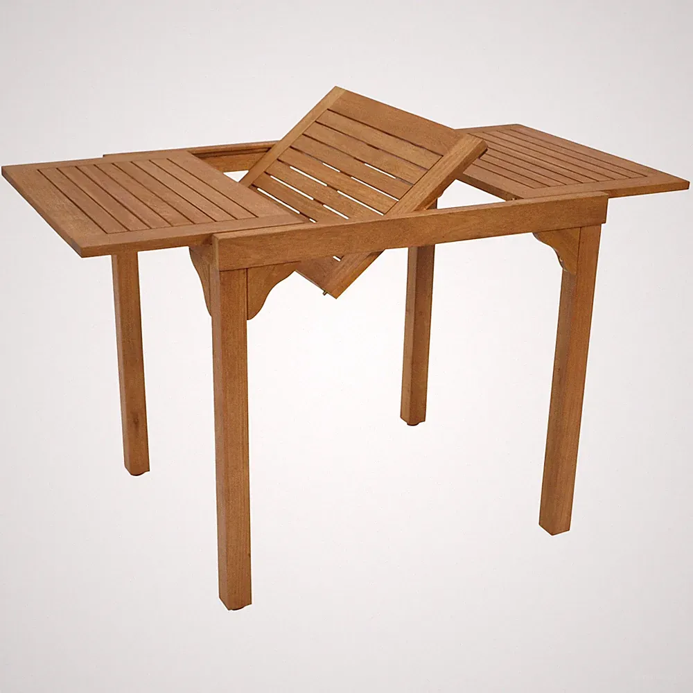 Gartentisch Balkontisch Gartenmöbel Ausziehtisch RIO 80/120x70,5cm Eukalyptus