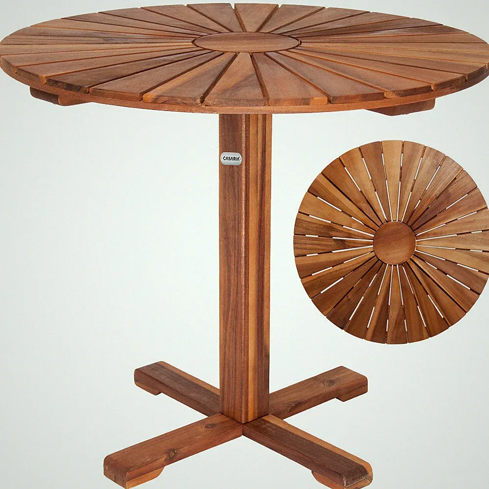Gartentisch Balkontisch Holz Rund ⌀70,5cm Balkon Garten Terrassentisch CASARIA®