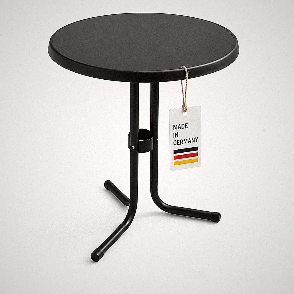 Gartentisch Balkontisch Klapptisch Schiefer Sevelit Platte klappbar 60cm rund