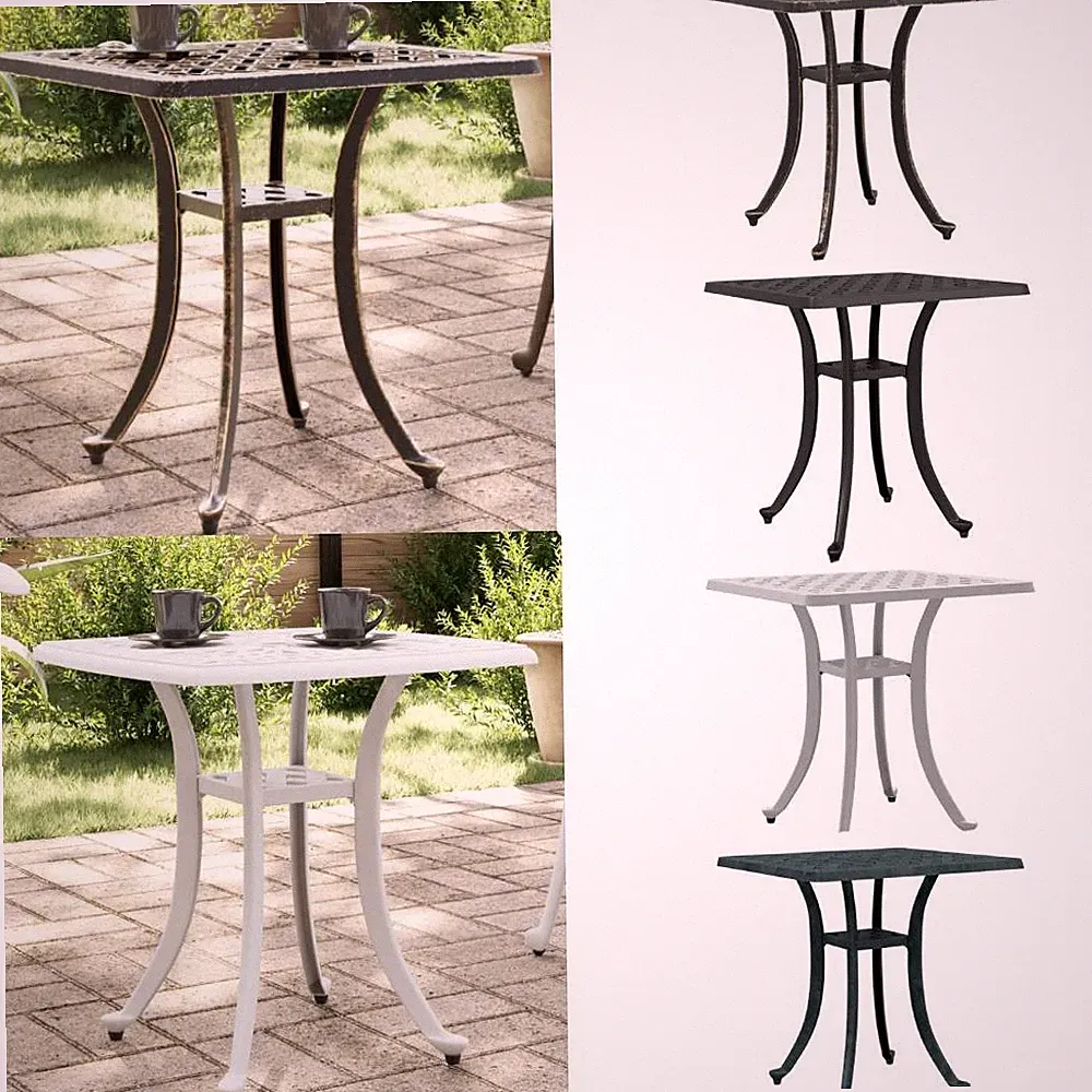 Gartentisch Beistelltisch Couchtisch Gartenmöbel Tisch Aluminiumguss vidaXL
