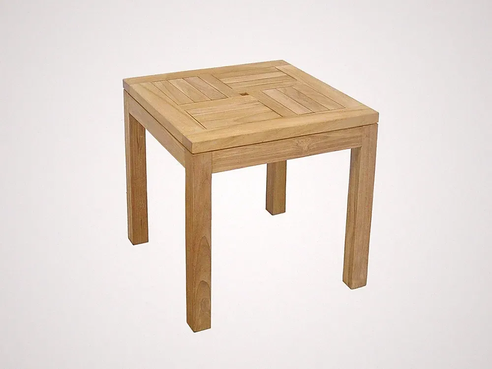 Gartentisch Beistelltisch Tisch massiv Teakholz unbehandelt 50 x 50 cm (8958)