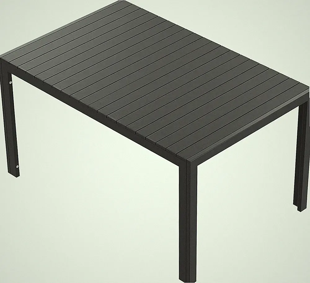 Gartentisch Beistelltisch wetterfest Balkontisch Esstisch Alu-WPC 140x90x75 cm