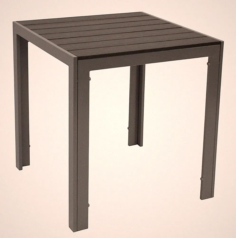 Gartentisch Bistrotisch Aluminium Kunstholz SORANO 70x70cm grau, 2. WAHL