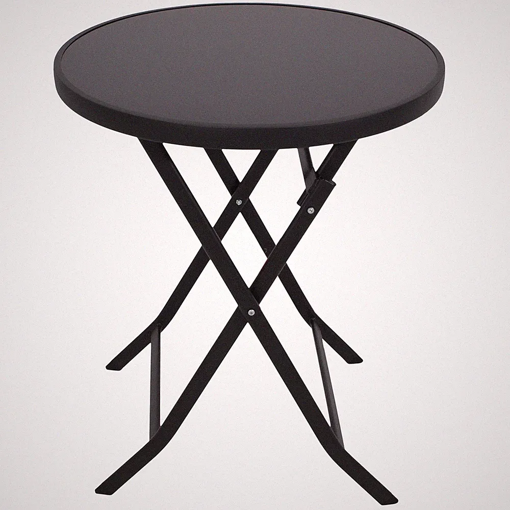 Gartentisch Bistrotisch Balkontisch Klapptisch MILANO 60cm Metall Glas 2. WAHL