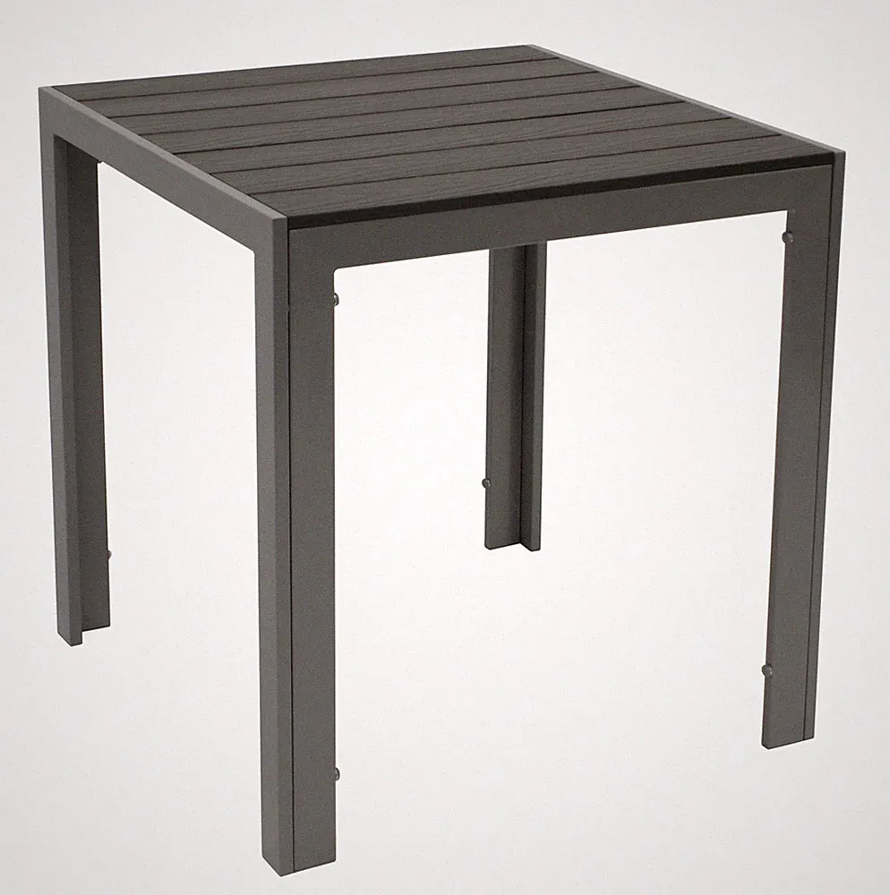 Gartentisch Bistrotisch Gartenmöbel Tisch Alu Kunstholz SORANO 70x70cm grau