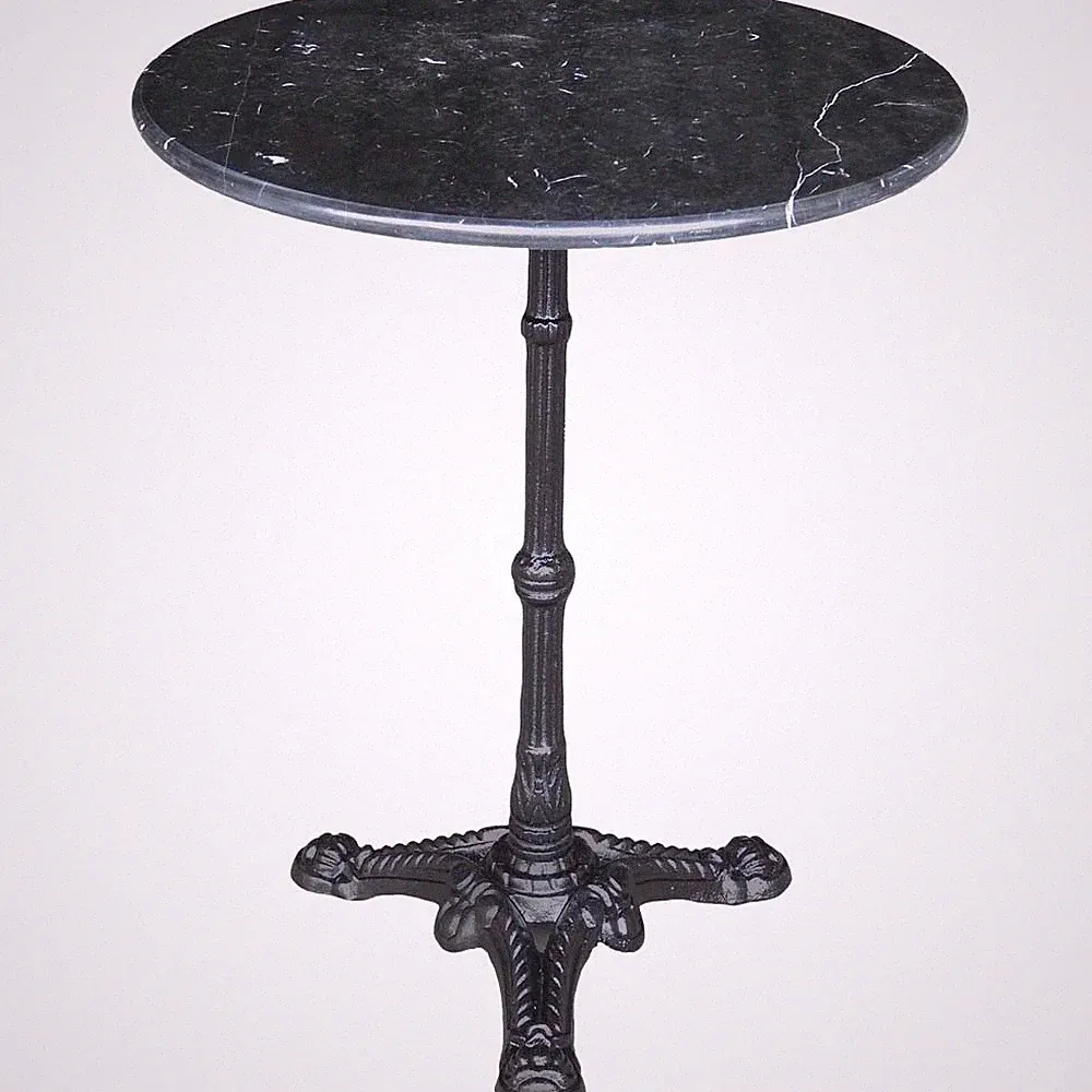 Gartentisch Bistrotisch Marmortisch Gastro Cafe Tisch schwarze Marmorplatte