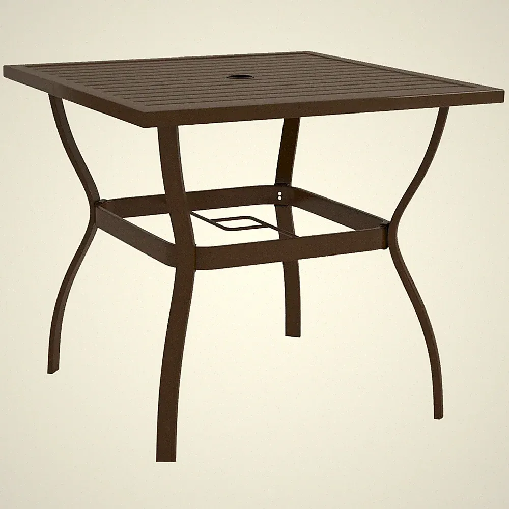 Gartentisch Braun 81,5x81,5x72 cm Stahl