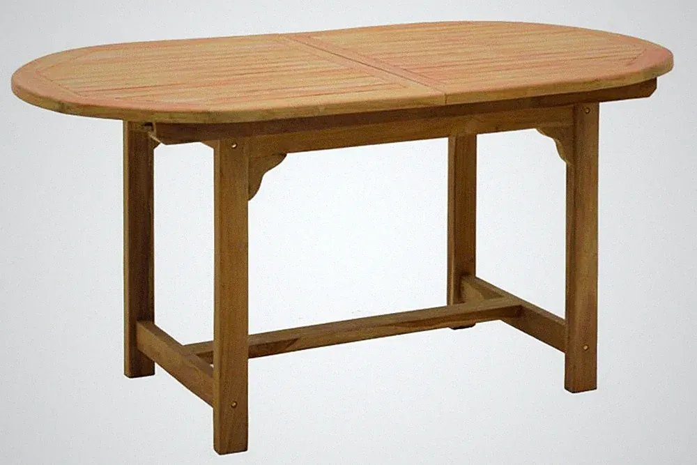 Gartentisch Ela Teak Ausziehtisch Balkontisch oval Gartenmöbel 150/200x90x75cm