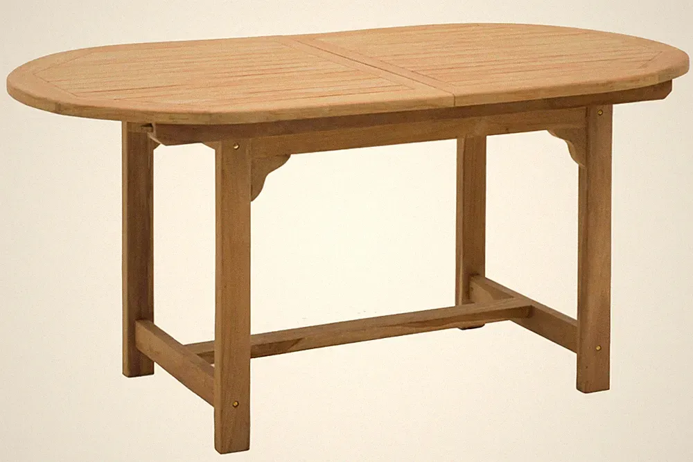 Gartentisch Ela Teak Ausziehtisch Balkontisch oval Gartenmöbel 160/220x110x75cm