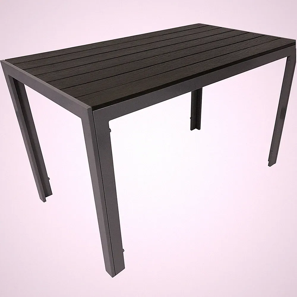 Gartentisch Esstisch Aluminium Kunstholz Tisch SORANO 70x125cm grau, 2. WAHL