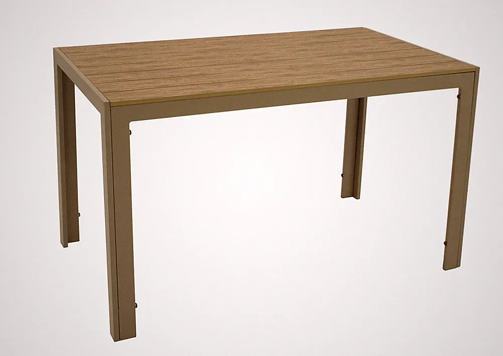 Gartentisch Esstisch Aluminiumtisch Kunstholz SORANO 70x125cm champanger 2. WAHL