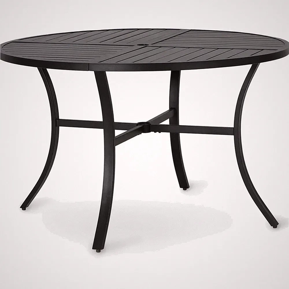 Gartentisch Esstisch Balkontisch rund Wetterfest 107cm Metall schwarz