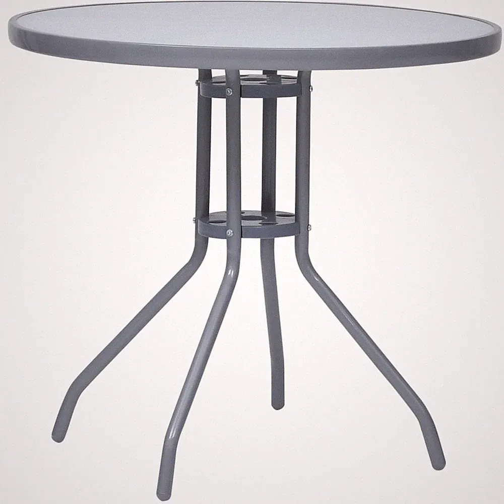 Gartentisch Esstisch Bistrotisch Stehtisch Balkontisch Rund Stahl Glas vidaXL