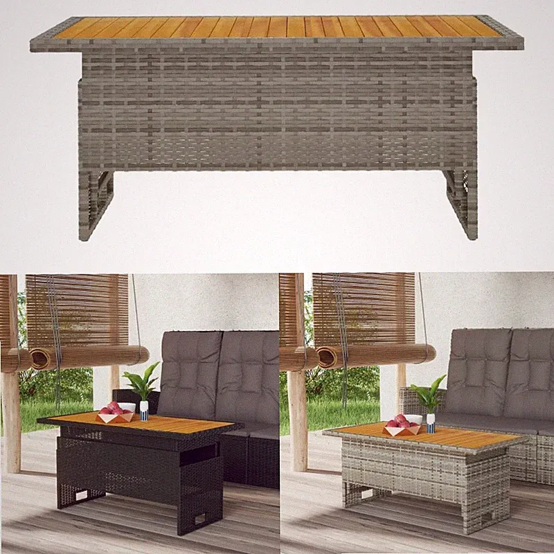 Gartentisch Esstisch Couchtisch Beistelltisch Akazienholz Poly Rattan CO