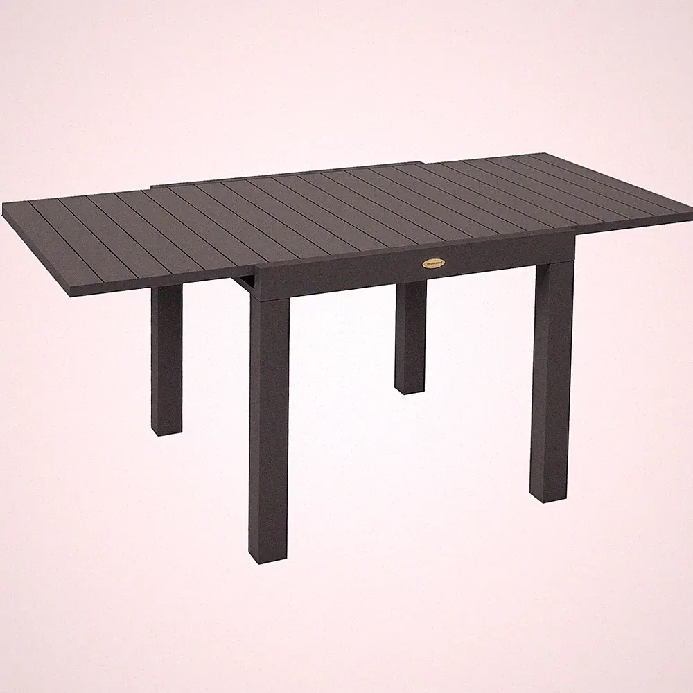 Gartentisch Esstisch für 6 Personen Erweiterbarer Terrassentisch Aluminium Grau