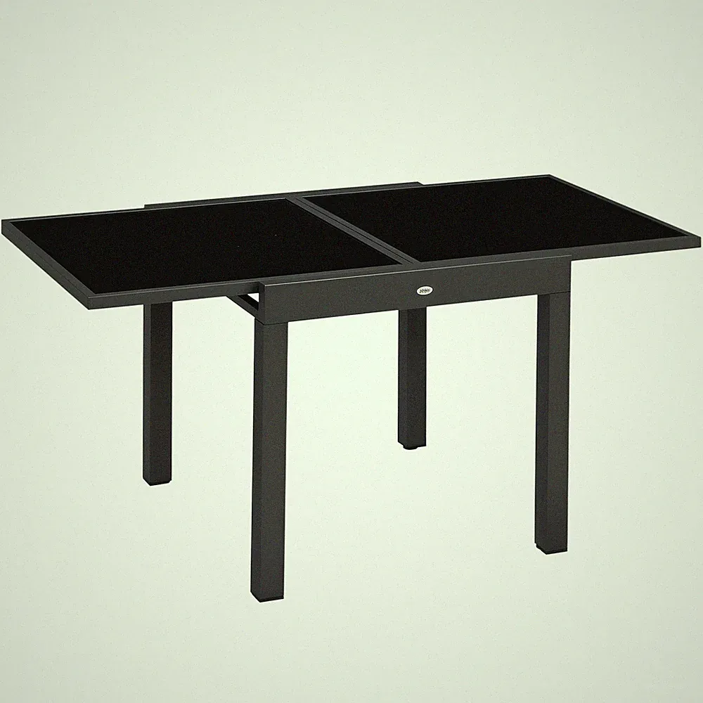 Gartentisch Esstisch für Terrasse ausziehbar Alu Glas stabil wetterfest