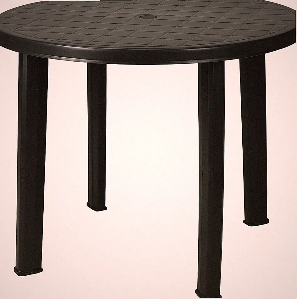 Gartentisch Esstisch RUND Ø 90 cm Kunststoff Anthrazit Garten Terrasse Balkon