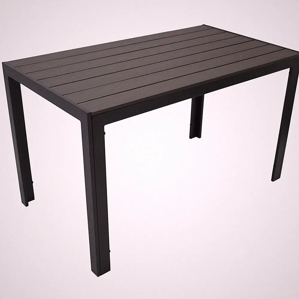 Gartentisch Esstisch SORANO Aluminium anthrazit, Kunstholz grau 70x125cm 2. WAHL