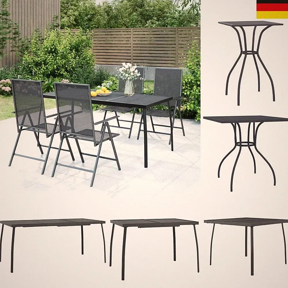 Gartentisch Esstisch Terrassentisch Gartenmöbel Anthrazit Stahlgeflecht vidaXL