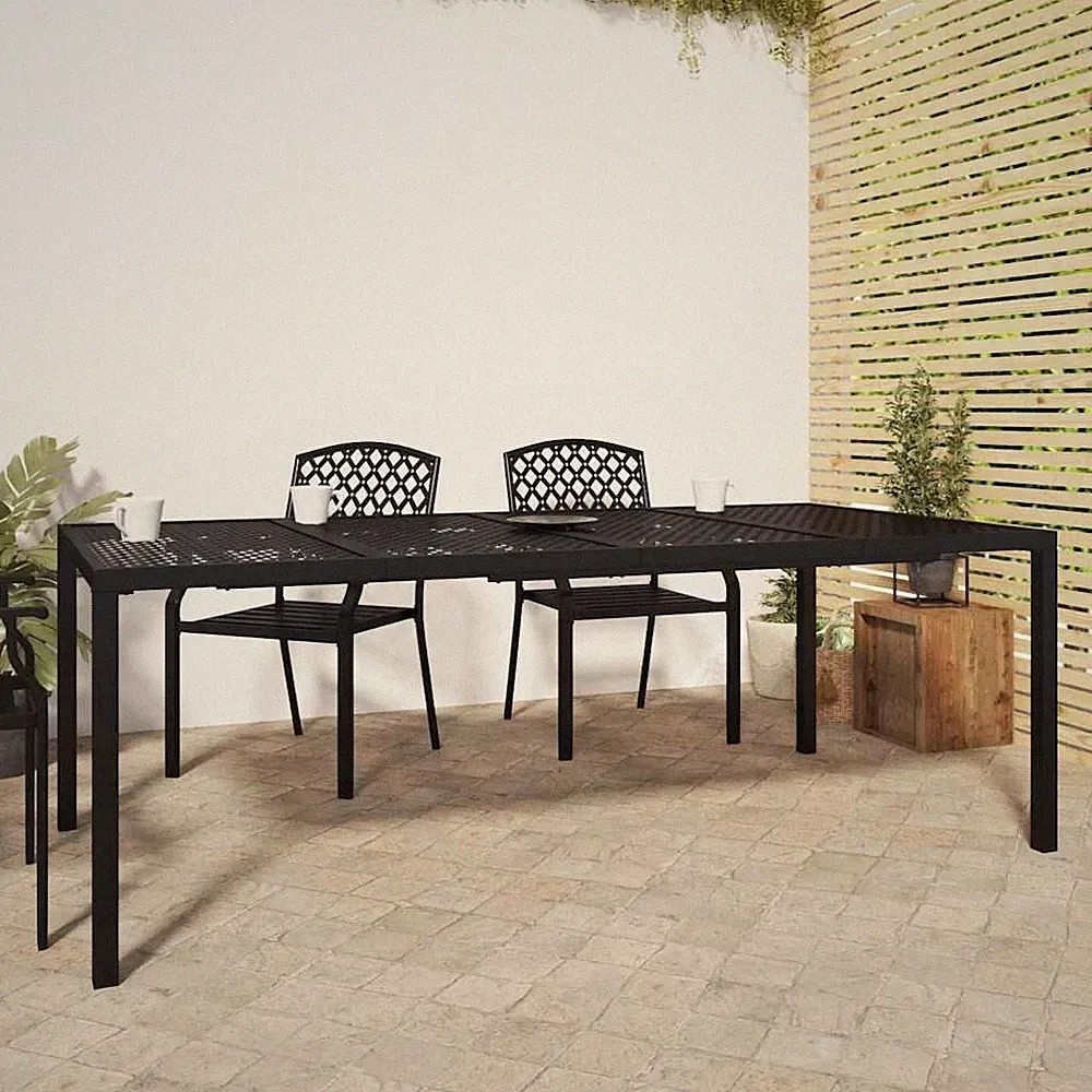 Gartentisch Esstisch Terrassentisch Gartenmöbel Tisch Anthrazit Stahl vidaXL