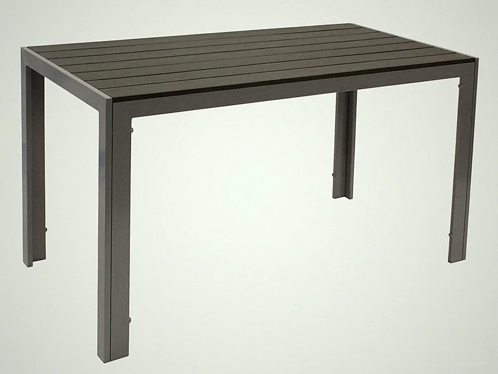 Gartentisch Esstisch Tisch SORANO Aluminium silbergrau, Kunstholz grau 70x125cm