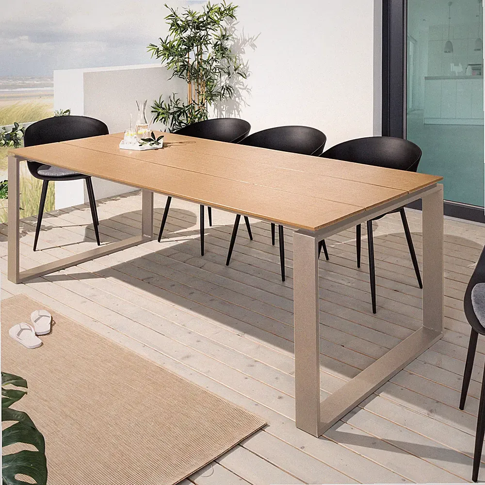 Gartentisch FLOATING - 210cm - greige - Aluminium - wetterfest Outdoor Esstisch