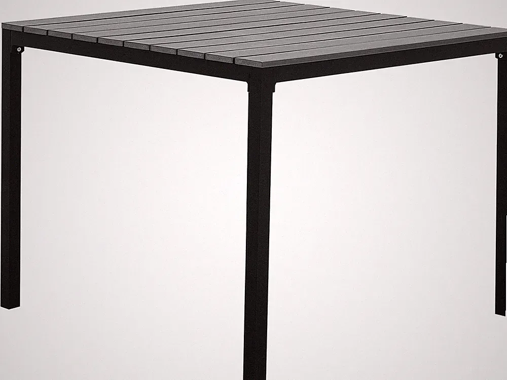 Gartentisch für 4 Personen 95 x 95 cm Aluminium schwarz Kunstholz grau Prato
