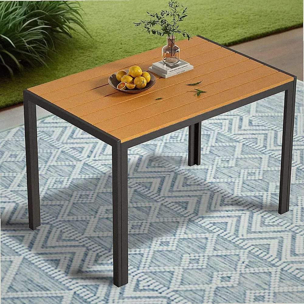 Gartentisch für 6 Personen Estisch 110 x70cm WPC Alu Balkontisch Wetterfest