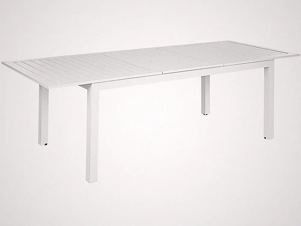 Gartentisch für 8 Personen Aluminium weiß 180-240 x 90 cm ausziehbar Skaloma