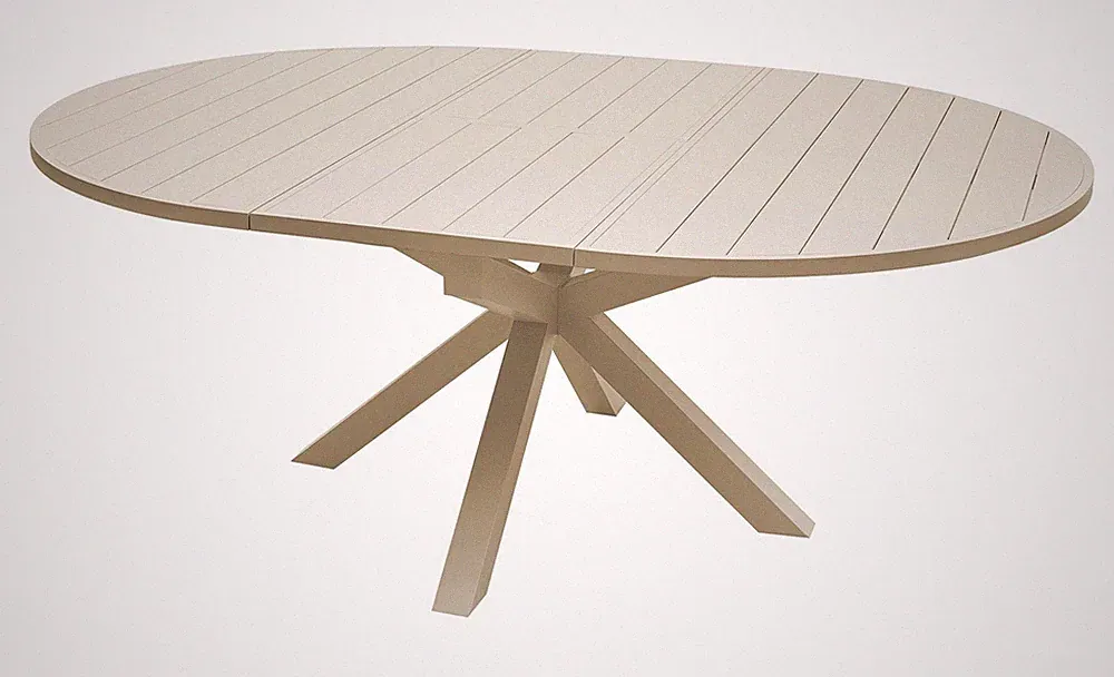 GARTENTISCH FÜR TERRASSE UND GARTEN RUND AUS ALUMINIUM AUSZIEHBAR 145–200 cm