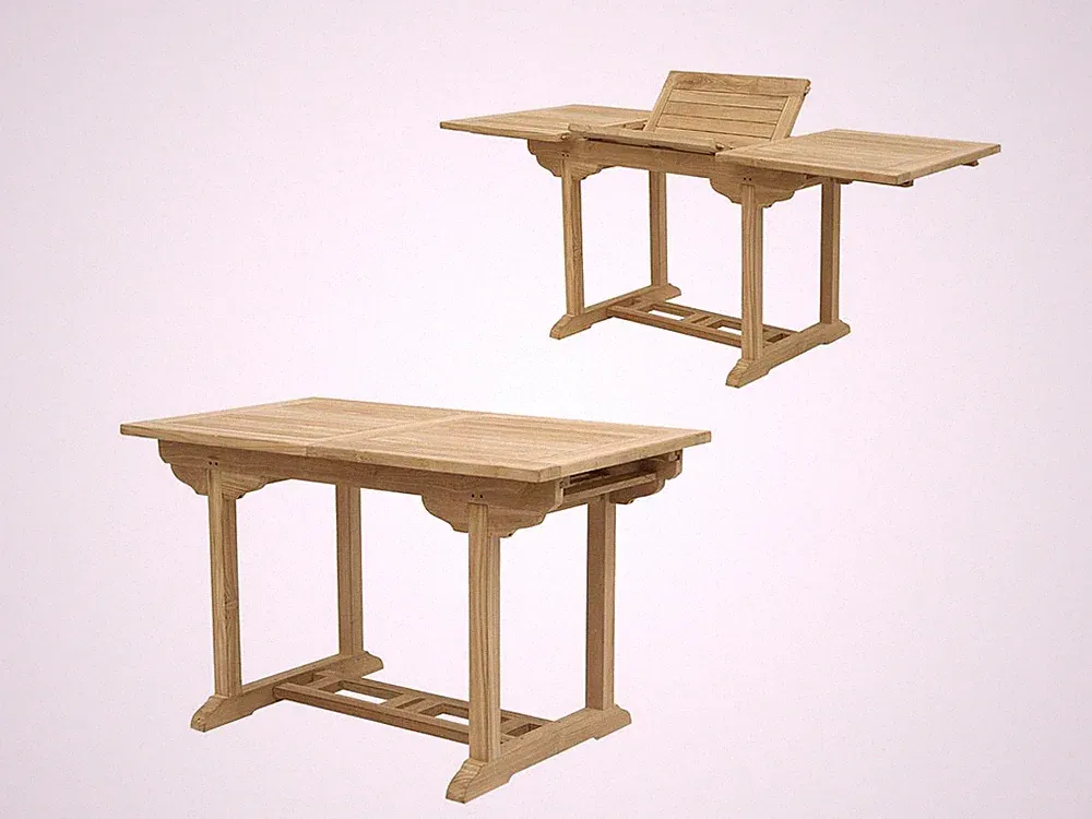 Gartentisch Gartenmöbel aus Teakholz massiv ausziehbar 120 bis 180 cm -2689