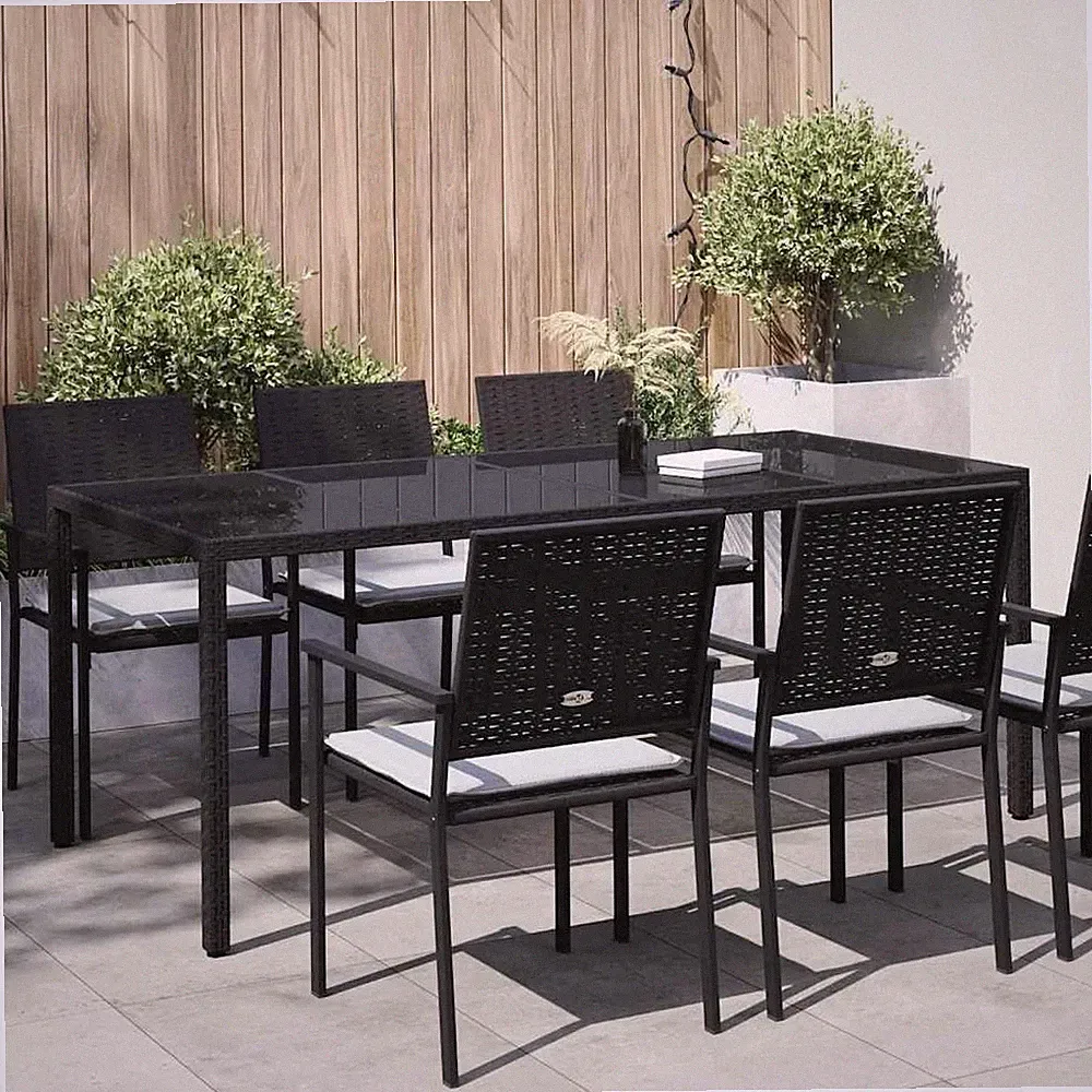 Gartentisch Gehärtetes Glas Poly Rattan Terrassentisch mehrere Auswahl vidaXL