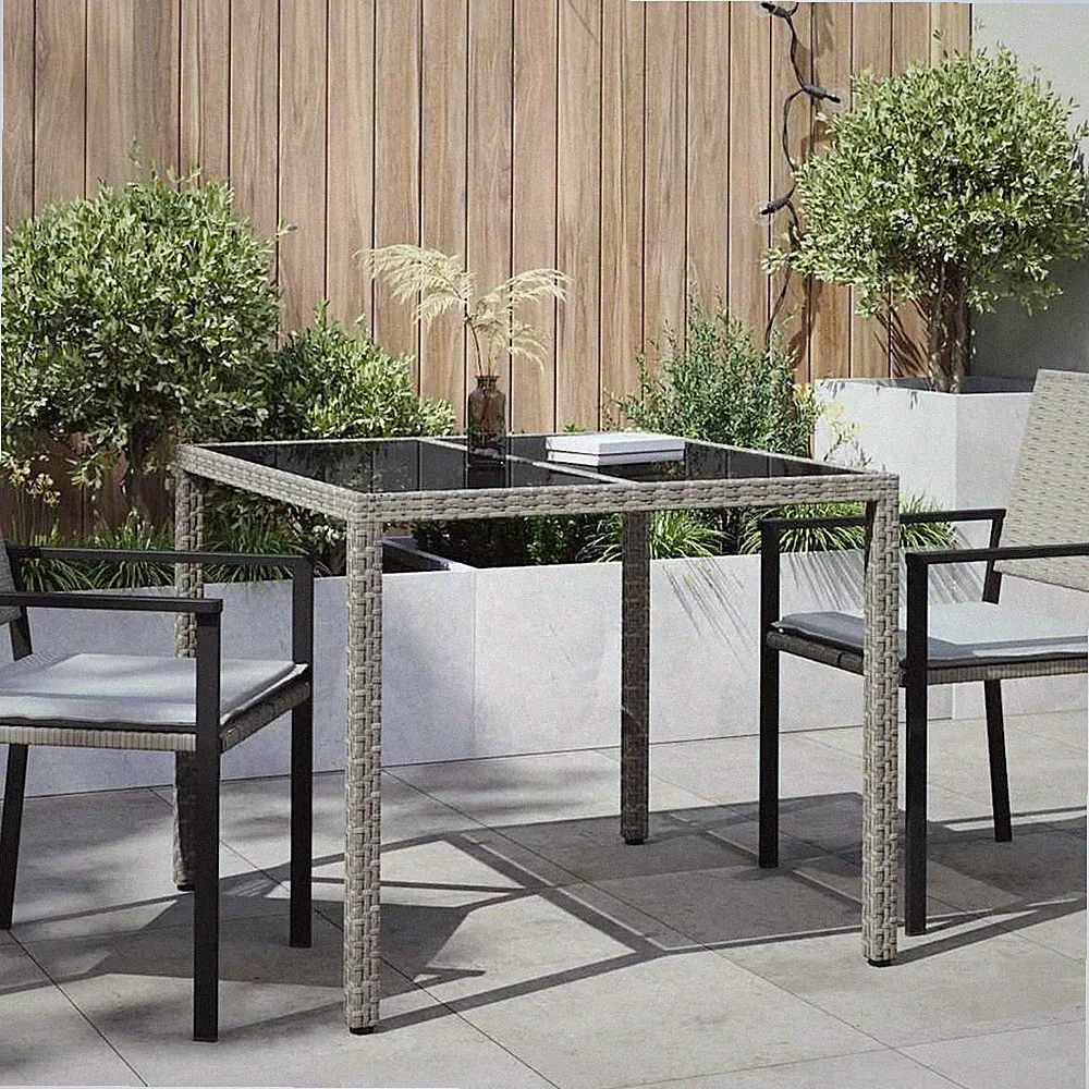 Gartentisch Gehärtetes Glas Poly Rattan Terrassentisch mehrere Auswahl vidaXL