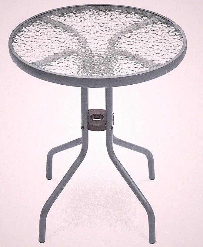 Gartentisch Glastisch Bistrotisch Balkontisch 60x60x70cm Beistelltisch Grau