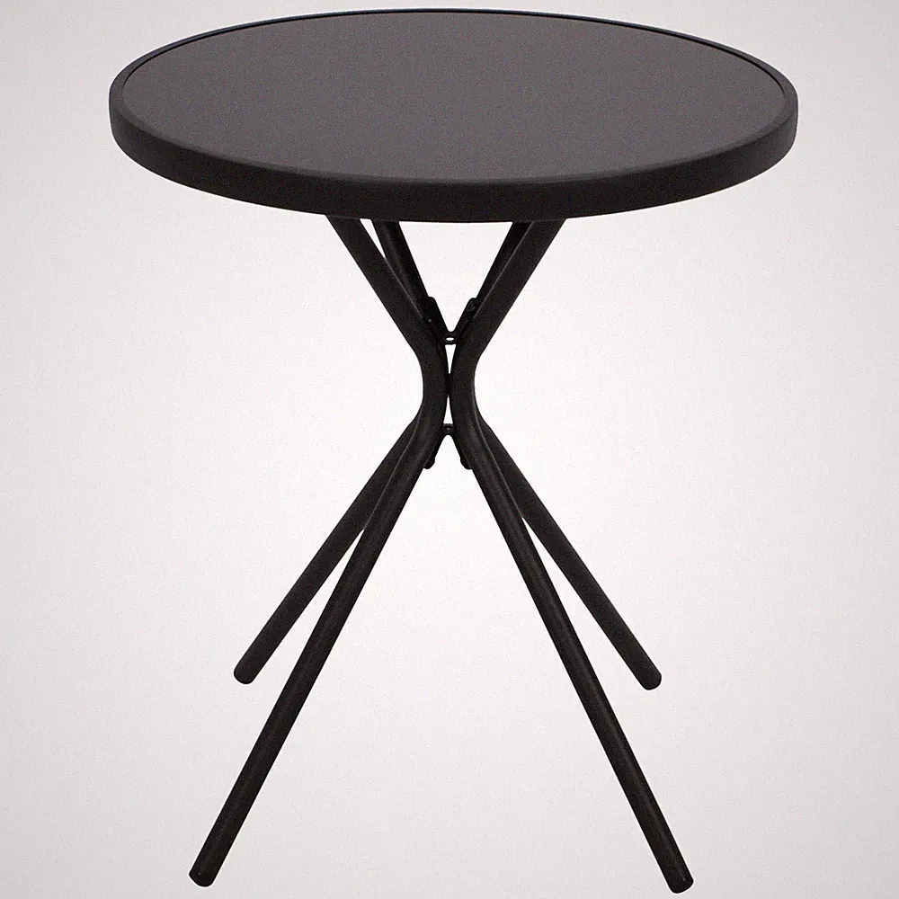 Gartentisch Glastisch Bistrotisch Balkontisch MILANO 60cm Metall Glas schwarz
