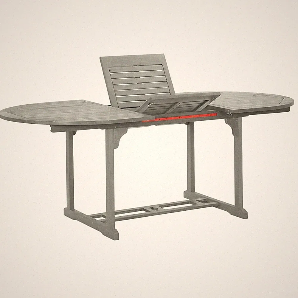 Gartentisch Grau 200x100x74 Cm Massivholz Akazie Holz