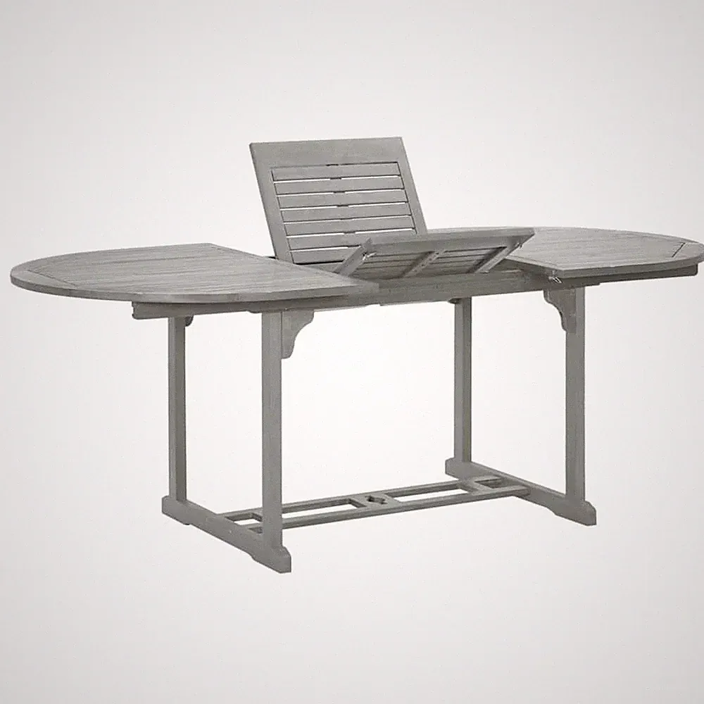 Gartentisch Grau 200x100x75 cm Massivholz Akazie