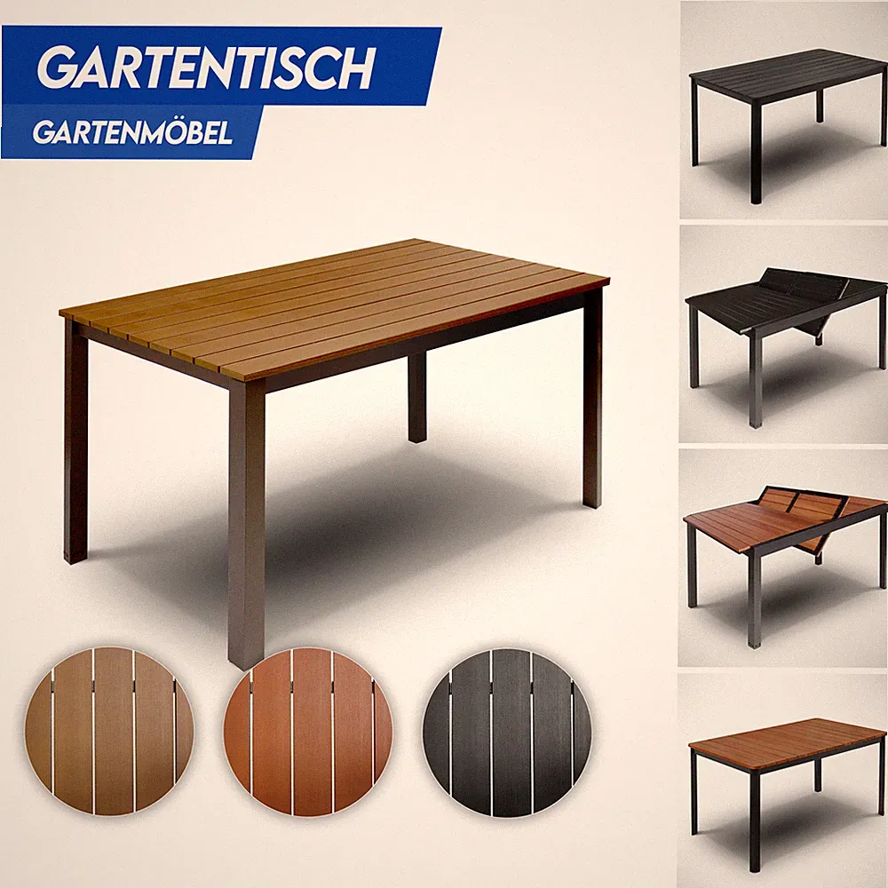 Gartentisch Groß Holztisch oder Plastiktisch 150x90x74 Gartenmöbel Esstisch B-Wa